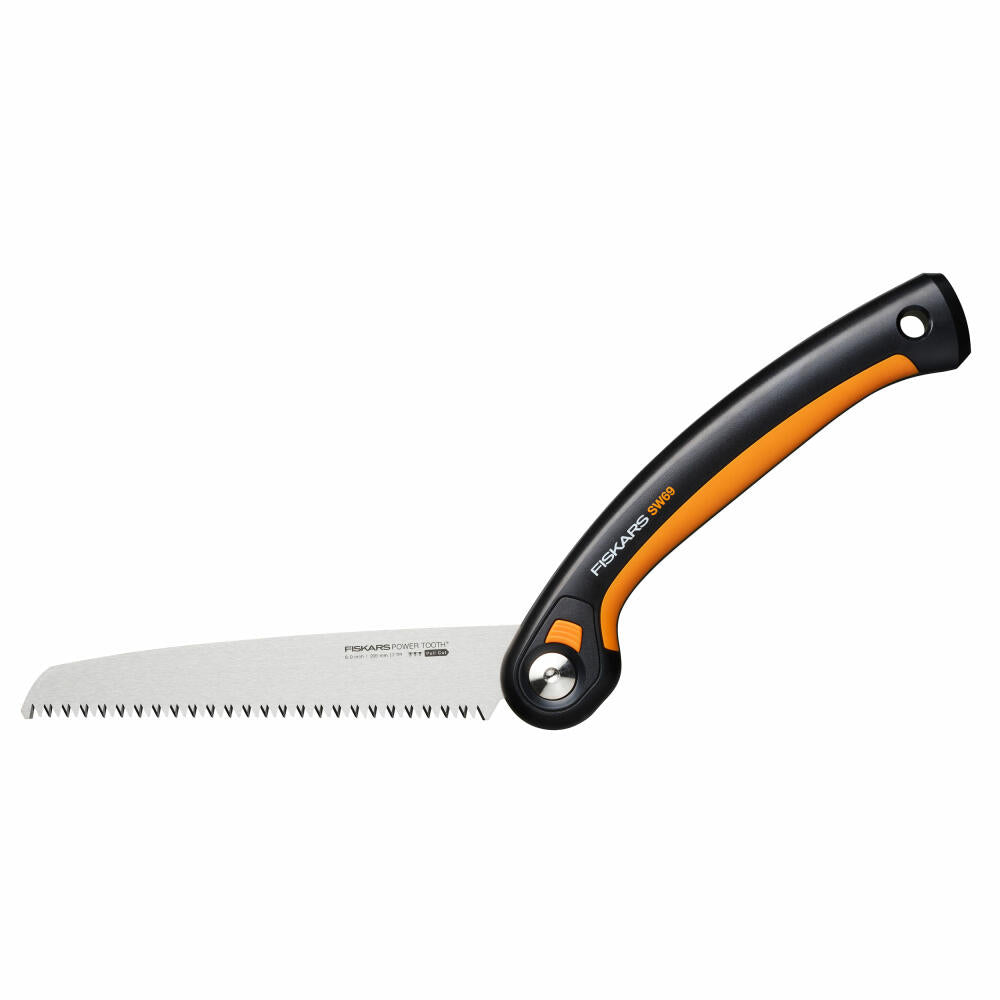 Fiskars folding saw Plus SW69, hand saw, steel, plastic, black, orange, 1067553