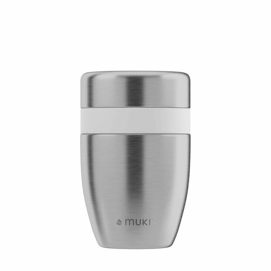 FLSK muki Snackpot STNLS, snack box, lunch box, yoghurt cup, cereal cup, silver, 550 ml, 1020-0550-0004