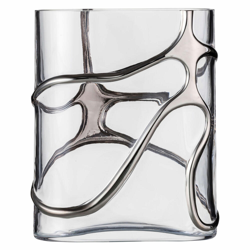 Eisch Vase Stargate Platin, Dekovase, Blumenvase, Kristallglas, Platin, 30 cm, 49943904