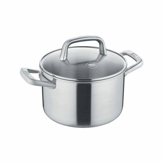 Berndes Tricion Resist cooking pot with lid, pot, 3-layer material, silver, 20 cm, 099213