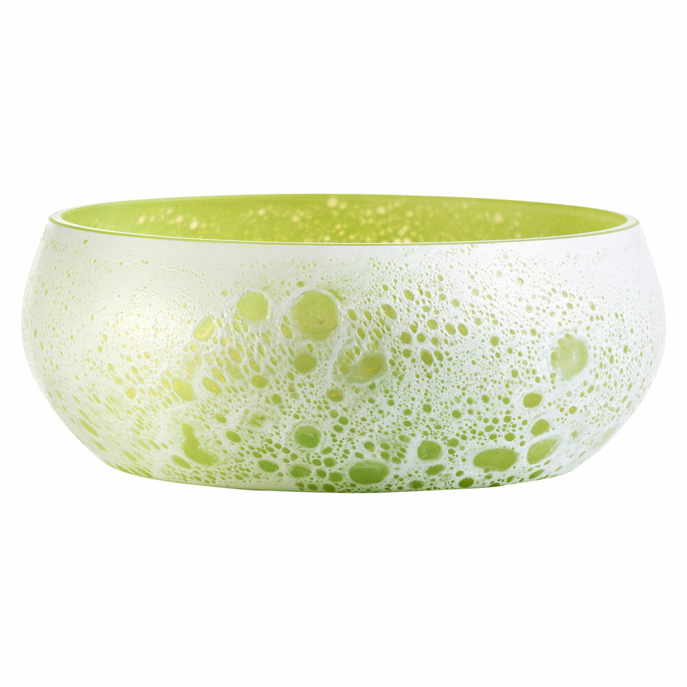 Eisch Bowl Planets Seasons - Spring, Decorative Bowl, Decorative Vase, Crystal Glass, Green, White, 23 cm, 71553331