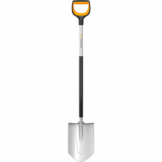 Fiskars Garden Spade Xact pointed, Spade, Shovel, Boron Steel, Steel, Plastic, Black, Orange, 120 cm, 1066729