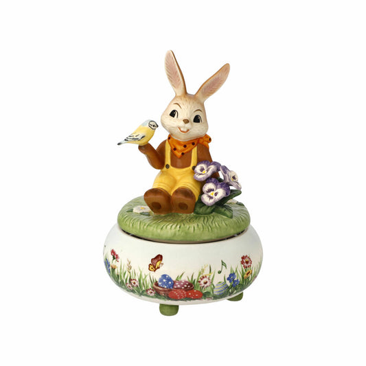 Goebel Music Box Spring Song, with Rabbit Figure, Easter, Stoneware, Colorful, 17 cm, 66844801