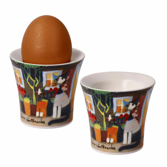 Goebel egg cups set of 2 Rosina Wachtmeister - Una bellissima giornata, New Bone China, colorful, 6 cm, 66861251