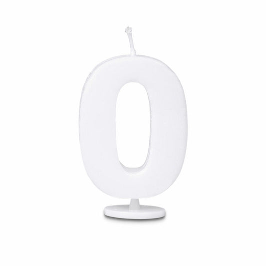 Städter candles number 0, with holder, number, birthday candles, cake candles, birthday, candle, white, 4.5 cm, 910676