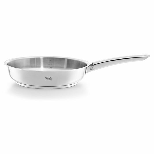 Fissler pan Steelux Pro Crispy, frying pan, stainless steel 18/10, silver, 24 cm, 121 402 24 100 0