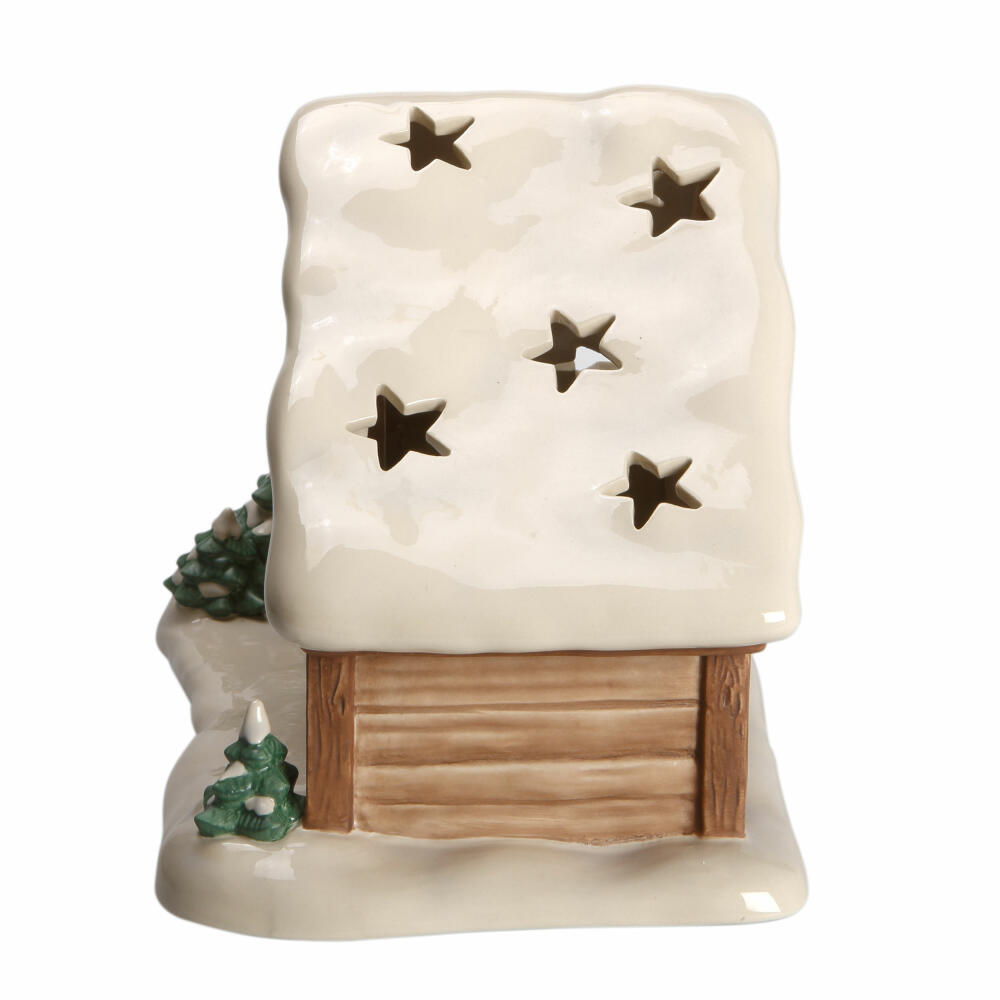 Goebel Nativity Stable with Snow, Christmas Decoration, Stoneware, Colorful, 24 cm, 41661041