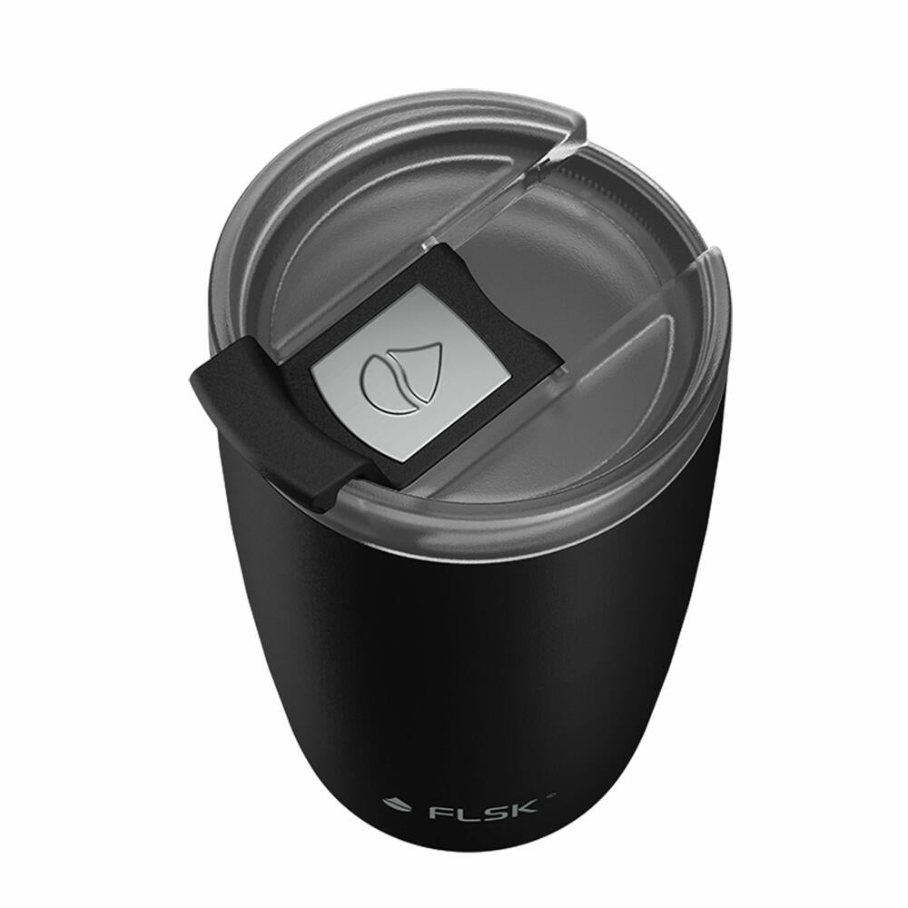 FLSK CUP Coffee To Go Mug Black, Coffee Mug, Insulated Mug, Thermo Mug, Stainless Steel, 350 ml, 1030-0350-0014