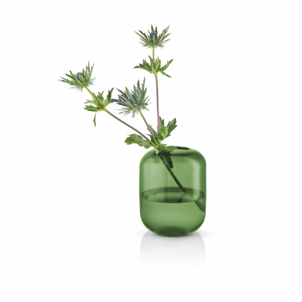 Eva Solo Vase Acorn, mouth-blown, flower vase, decorative vase, glass, pine, 16.5 cm, 571392