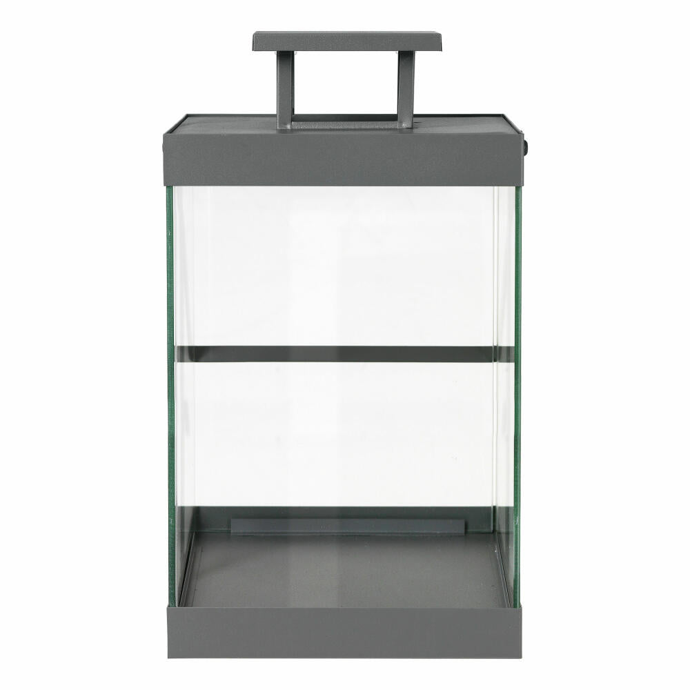 Blomus Laterne Finca Mittel, Indoor Laterne, Windlicht, Stahl pulverbeschichtet, Glas klar, Steel Gray, 36 cm, 66186