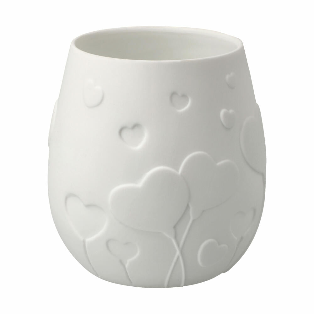 Goebel lantern Alles Liebe!, tealight holder, biscuit porcelain, white, 10 cm, 23123401