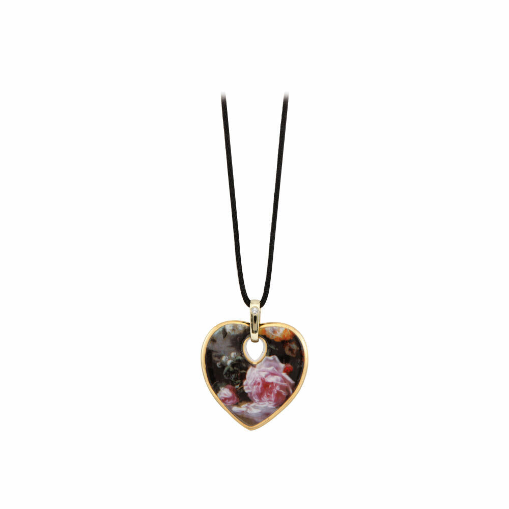 Goebel AO FB KE Still Life with Roses Necklace, Robie, Pendant, Amulet, Gold Plated, Swarovski, 4.5cm, 67045121