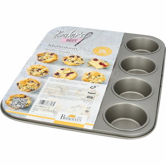 Birkmann Bakers Best muffin tin, for 12 pieces, baking tin, muffin tray, baking tray, carbon steel, 35.5 x 27 cm, 886162