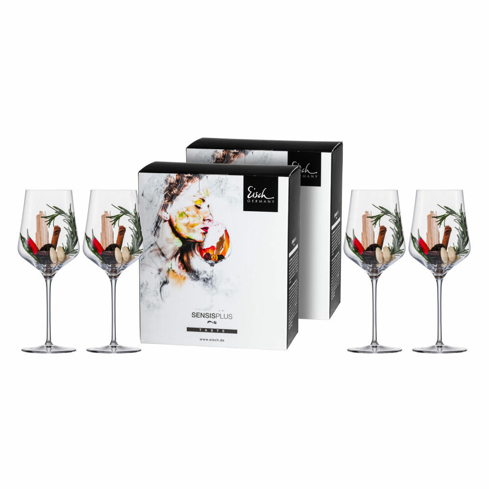 Eisch Bordeaux glass set of 4 Sky Sensis plus, red wine glass, crystal glass, 620 ml, 25185021