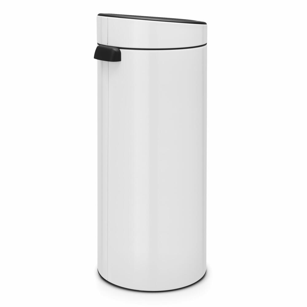 Brabantia Touch Bin, trash can, waste bin, wastepaper basket in white, 30 liters, 115141