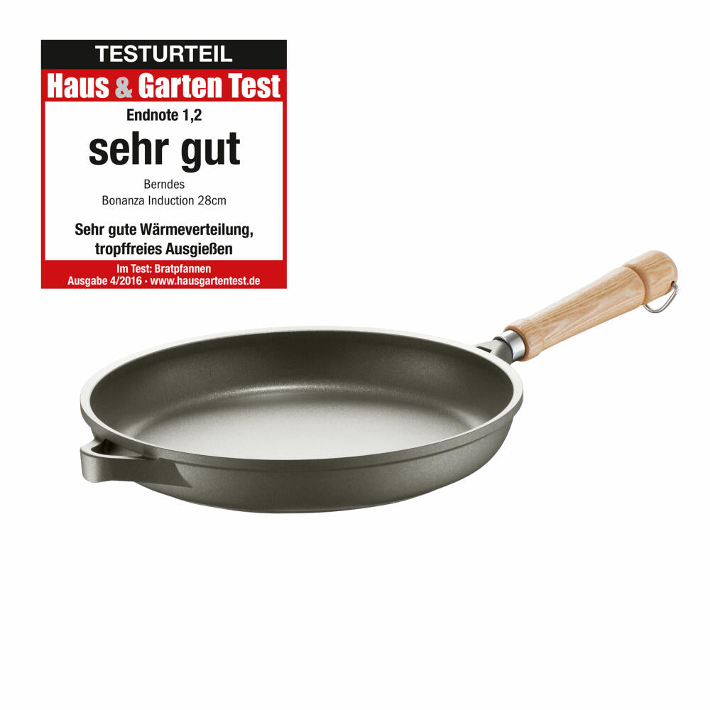 Berndes Bonanza Induction frying pan, pan, non-stick coating, cast aluminum, gray, Ø 28 cm, 071228