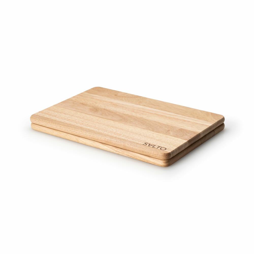 Continenta SALTO cutting board, set of 2, kitchen board, serving board, rubber tree, 30 x 21 cm, 30608