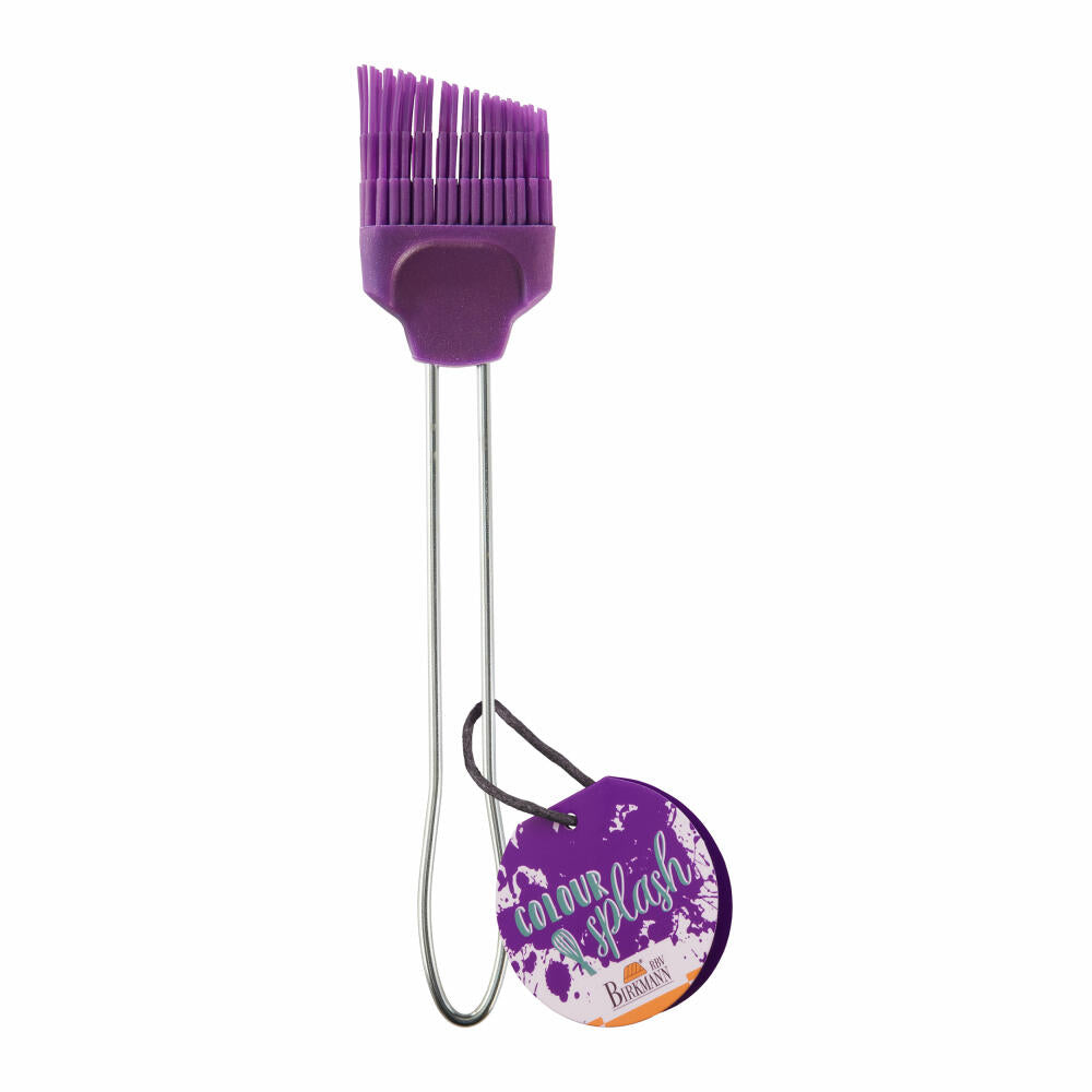 Birkmann silicone brush Colour Splash, large, baking brush, silicone head with stainless steel handle, purple, 4 cm, 421899