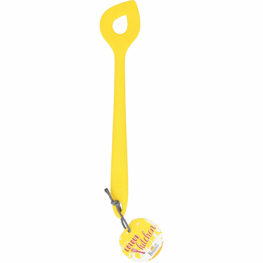 Birkmann Colour Kitchen Stirring Spoon, Cooking Spoon, Silicone with Metal Core, Yellow, 29.5 cm, 422223