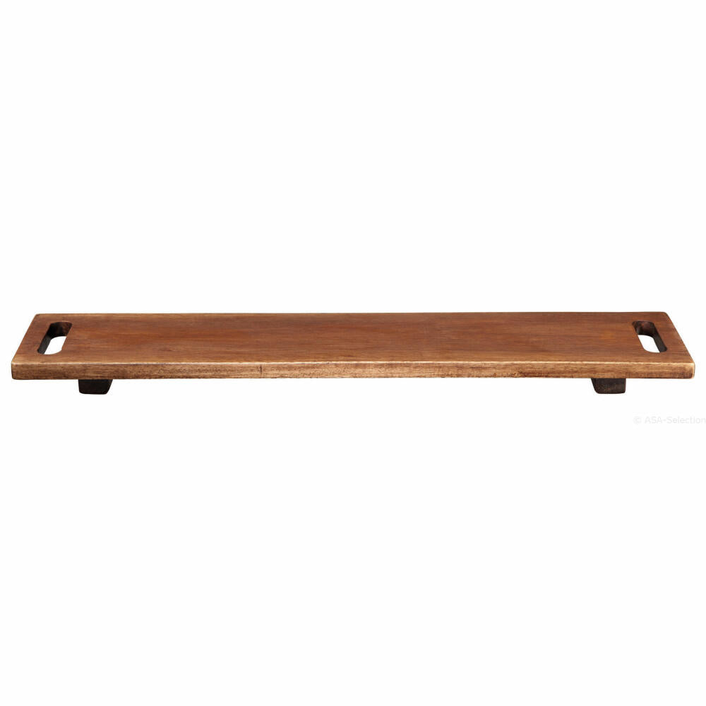 ASA Selection wood Holzboard auf Füßen, Holzbrett, Servierbrett, Dekobrett, Holz, 60 x 13 cm, 93902970