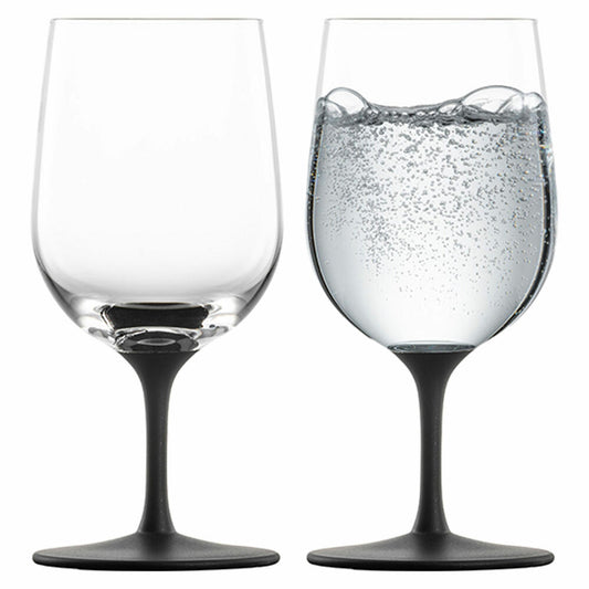 Eisch Mineralwasserglas 2er Set Kaya Black, Wasserglas, Glas, Schwarz, 340 ml, 77350017