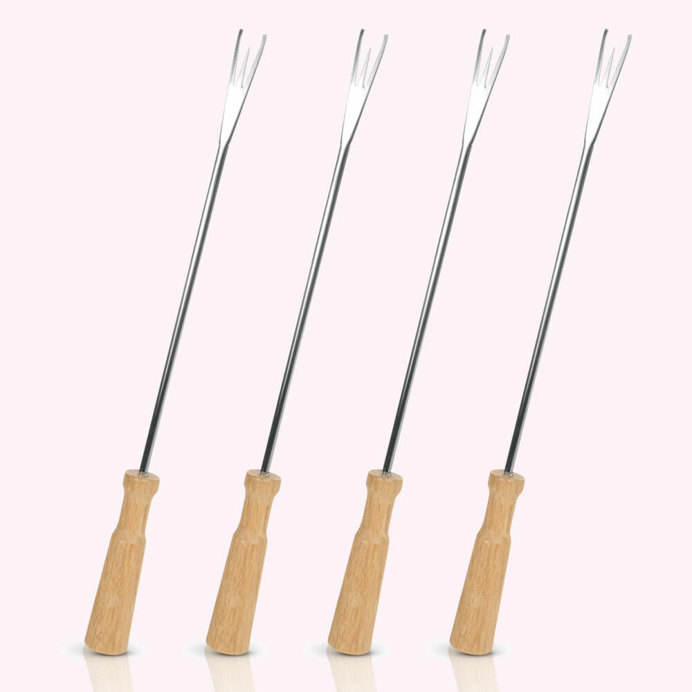 Boska fondue forks, kitchen helper, fondue forks, European oak / stainless steel, 26.3 cm, 320116