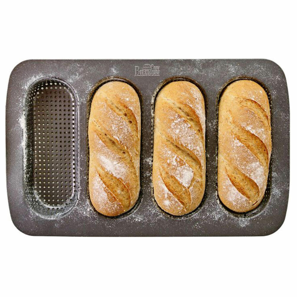 Birkmann Mit Laib und Seele mini baguette tray, baguette tray, baking pan, baking accessories, non-stick, 35 cm, 210219