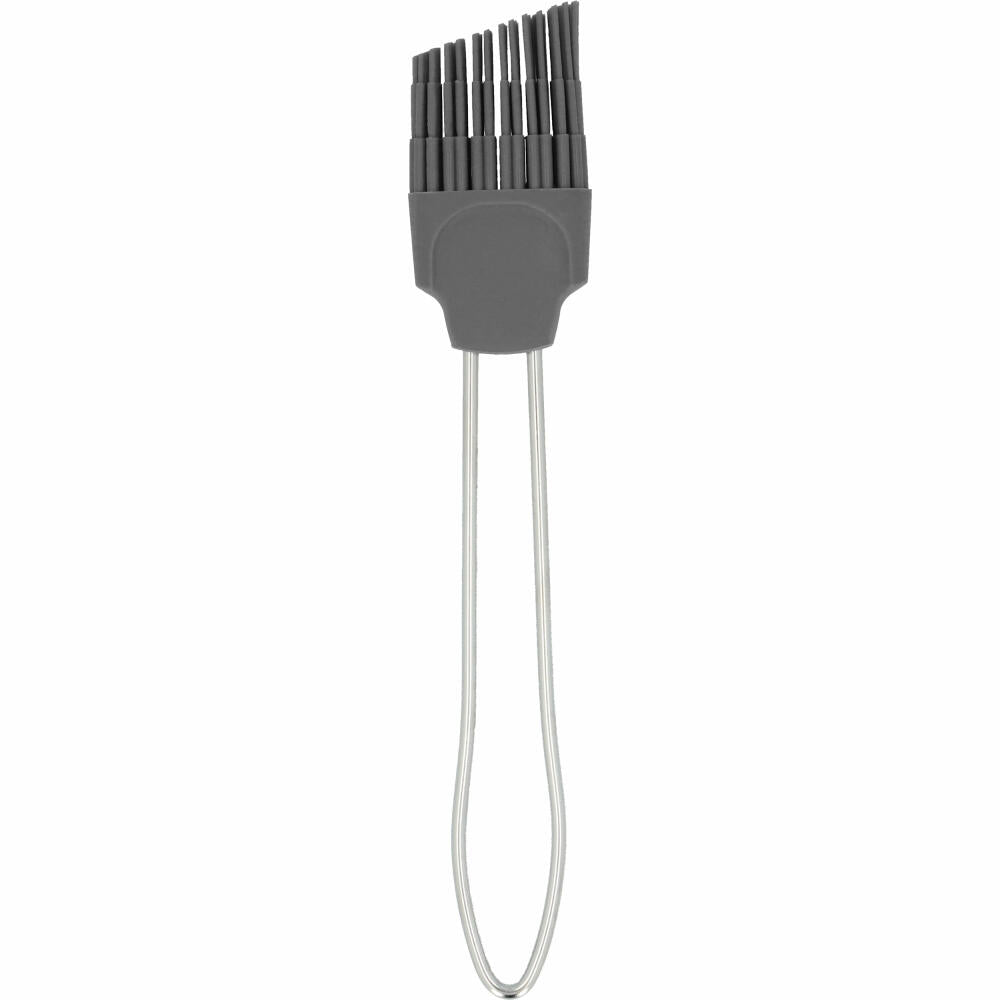 Birkmann Colour Kitchen Silikonpinsel Klein, Backpinsel, Silikonkopf mit Edelstahlgriff, Grau, 3 cm, 422797