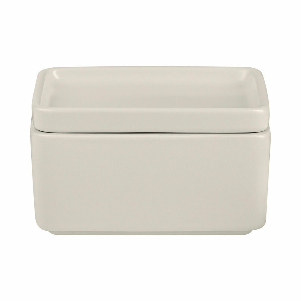 Blomus Butterdose Pilar, Butteraufbewahrung, Steingut, Moonbeam, 64367