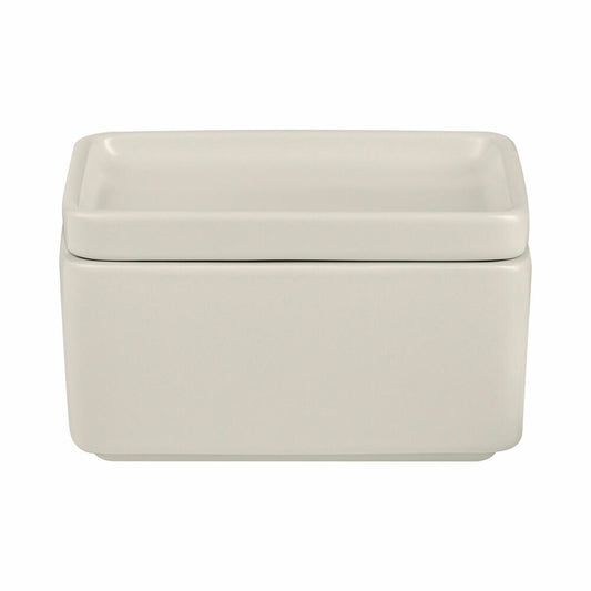 Blomus Butterdose Pilar, Butteraufbewahrung, Steingut, Moonbeam, 64367
