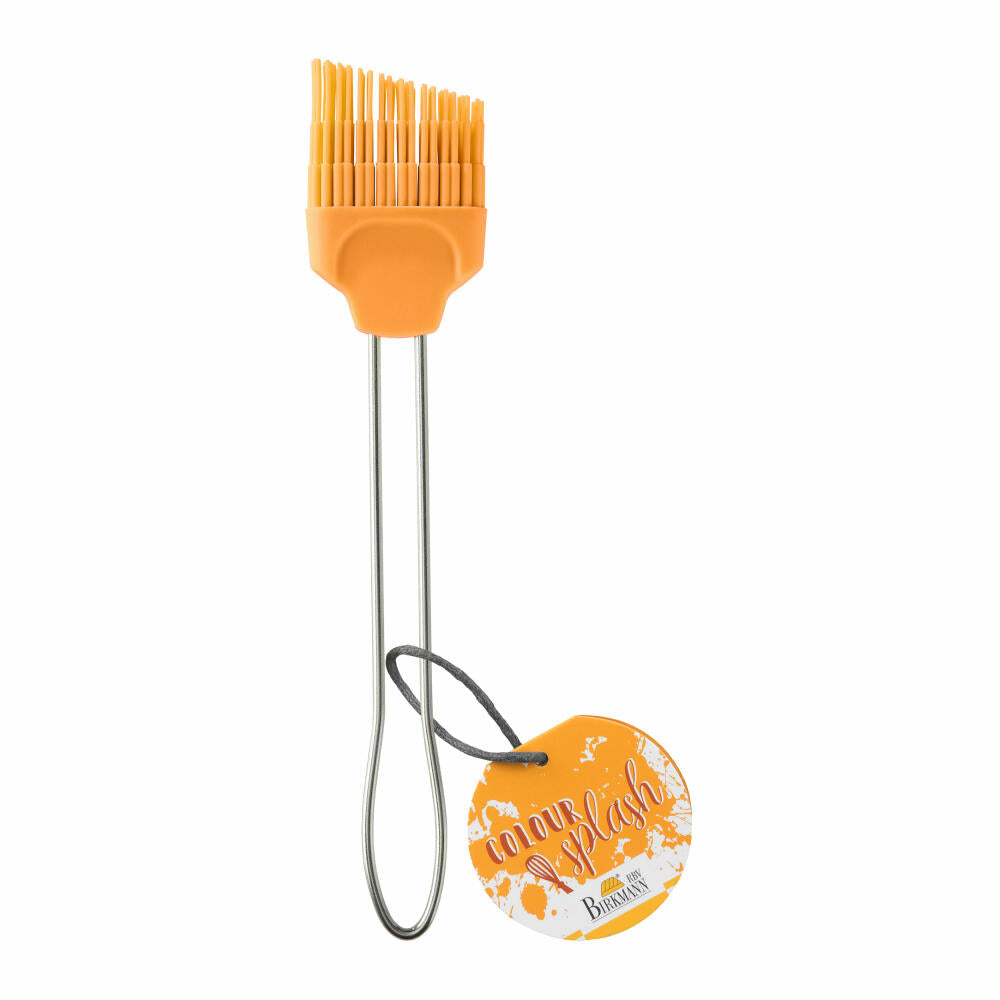 Birkmann silicone brush Colour Splash, large, baking brush, silicone head with stainless steel handle, orange, 4 cm, 421837