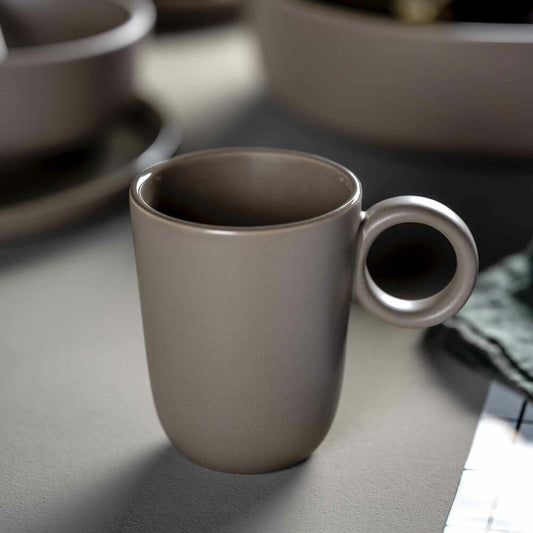 Leonardo Keramiktasse ROMA, Tasse, Becher, Keramik, Taupe, 330 ml, 027926