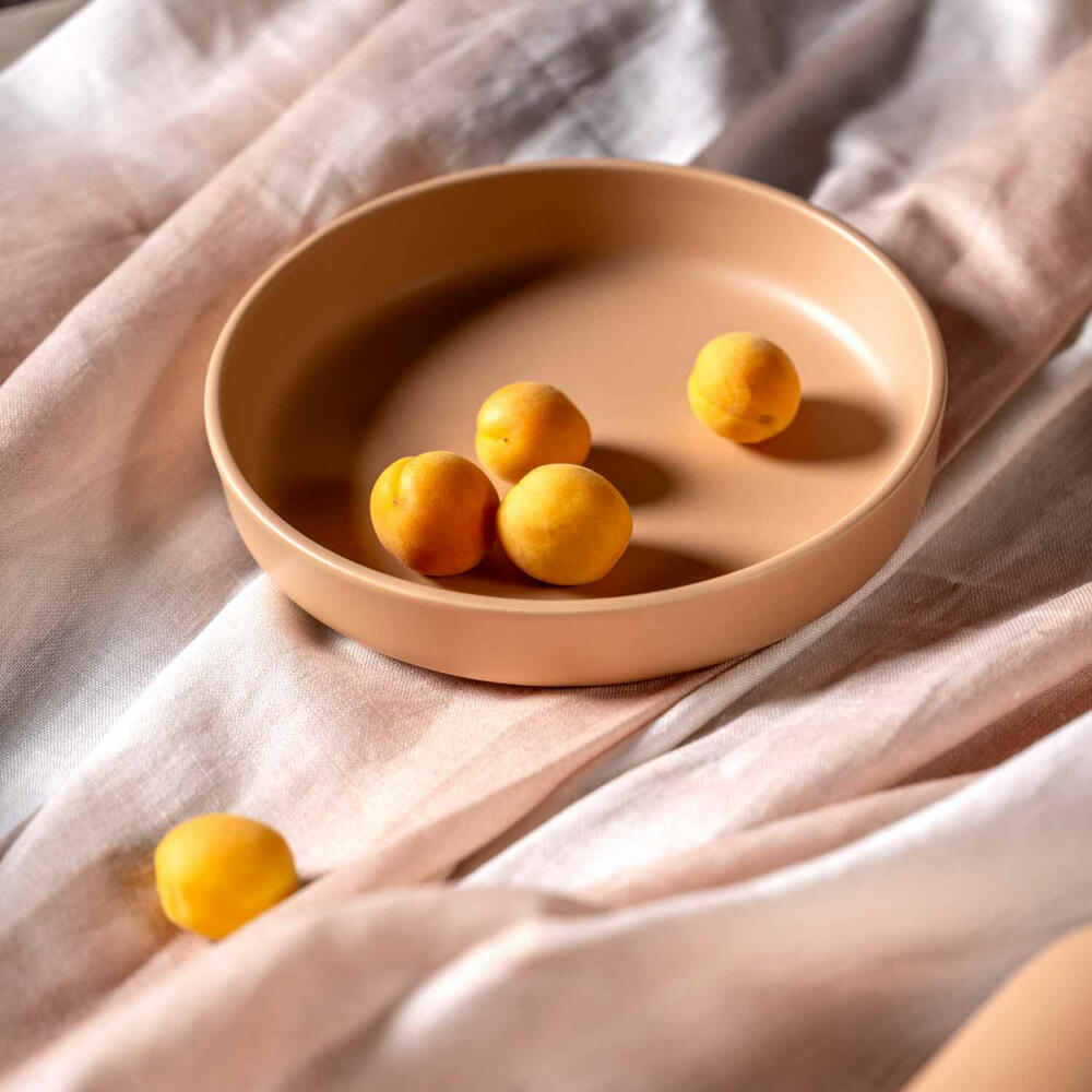 Leonardo Keramikteller Tief ROMA, Teller, Speiseteller, Pastateller, Keramik, Apricot, 20 cm, 027265