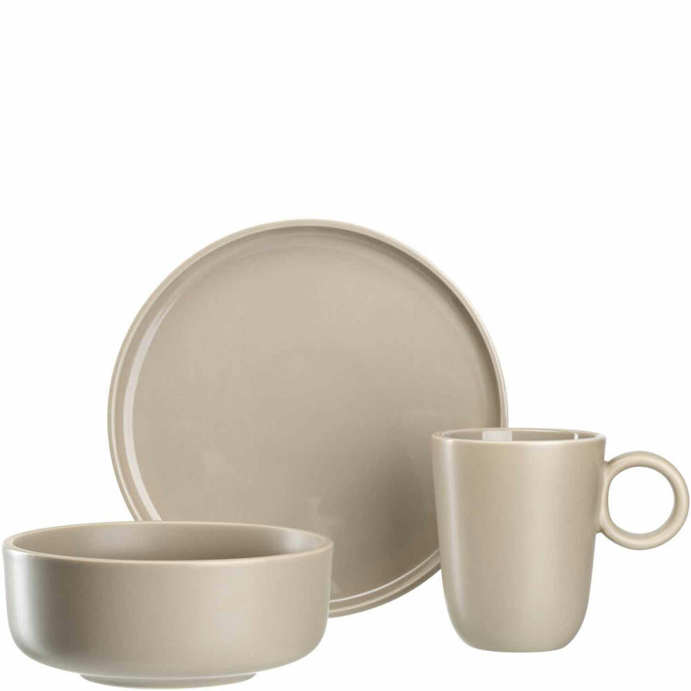 Leonardo Geschirr Set ROMA, 6-tlg., Geschirrset, Teller, Schale, Tasse, Beige, 026367