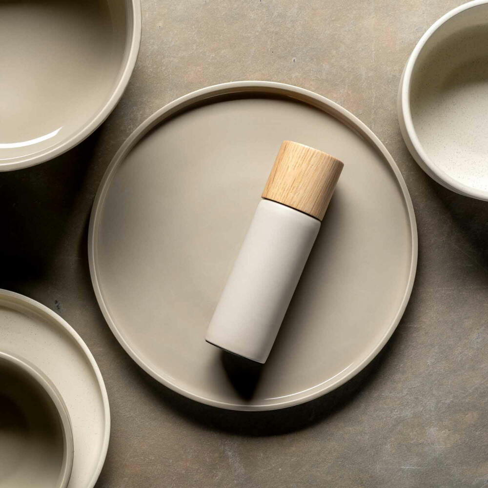 Leonardo Gewürzmühle Roma, Salzmühle, Pfeffermühle, Keramikmahlwerk, Beige, H 17.3 cm, 025440