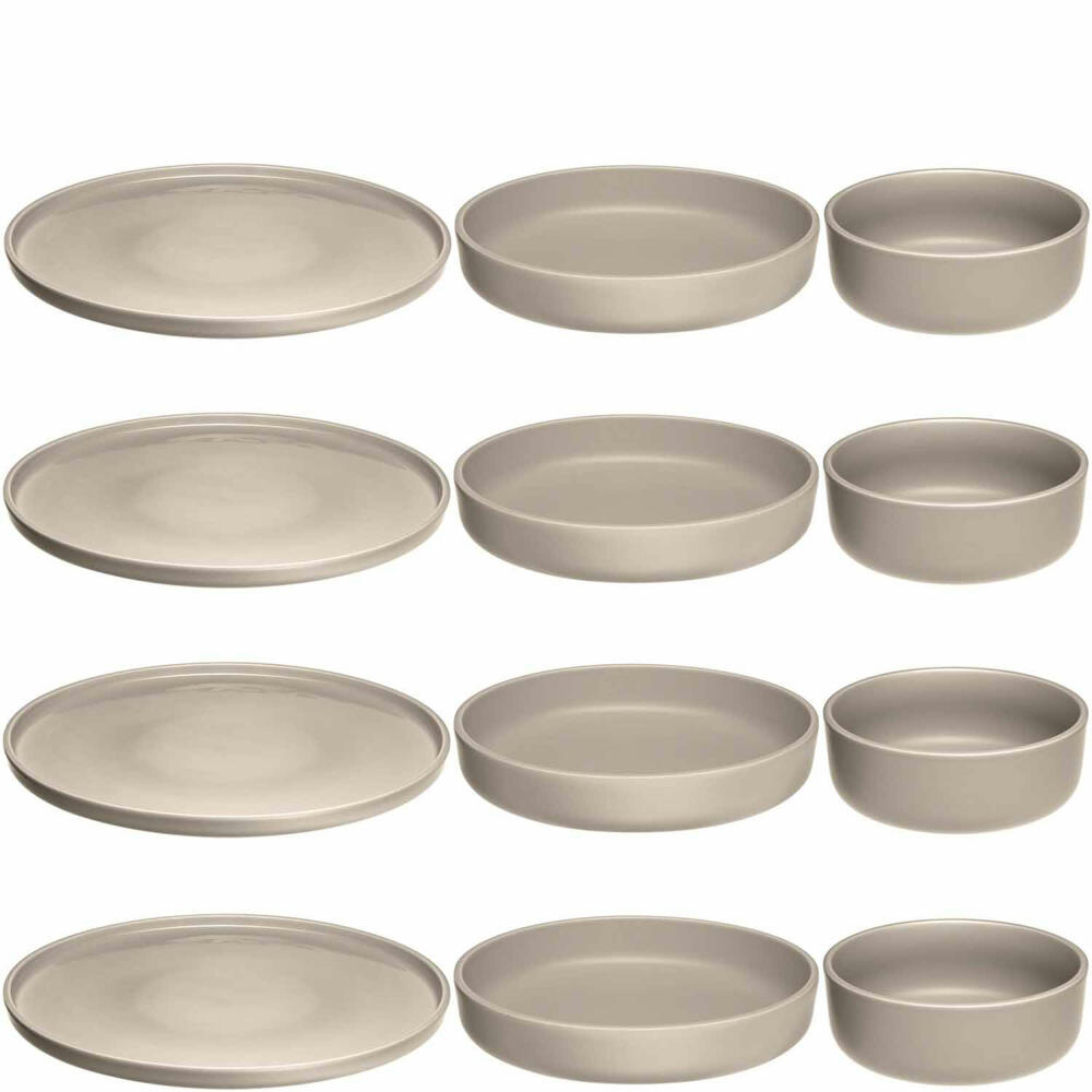 Leonardo Geschirr Set ROMA, 12-tlg., Geschirrset, Teller, Schale, Schüssel, Beige, 026368