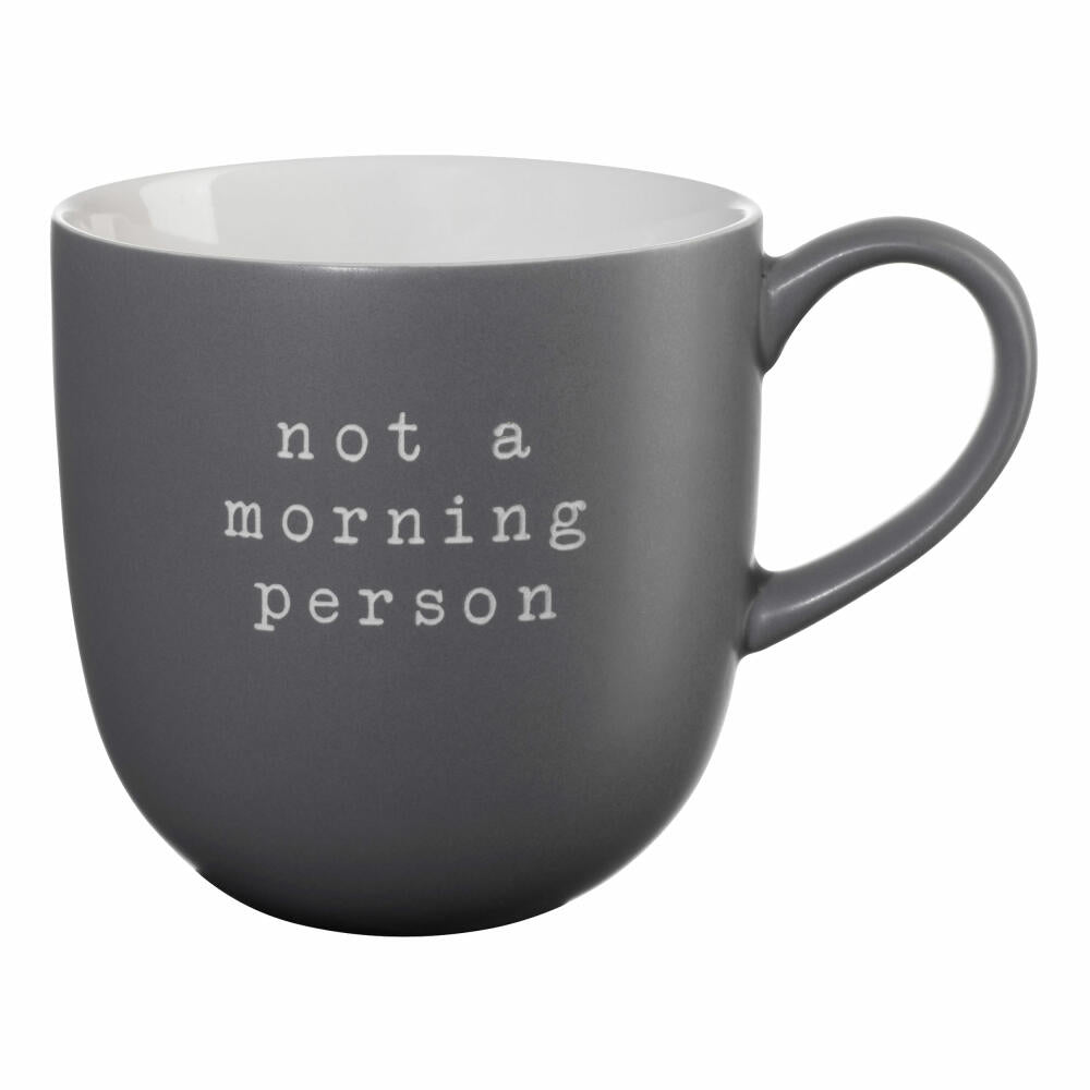 ASA Selection Henkelbecher Not A Morning Person, New Bone China, Grau matt, 350 ml, 17062277