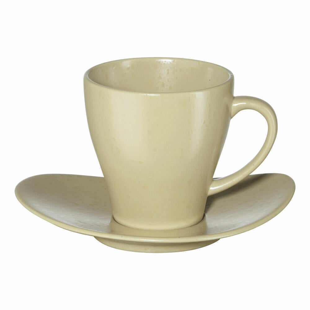 ASA Selection Cuba Panna cup with saucer, coffee cup, tea cup, coffee mug, stoneware, nude, 200 ml, 1224415