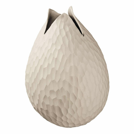 ASA Selection Carve Vase, Handgefertigte Blumenvase, Blumentopf, Blumen, Dekoration, Steinzeug, Beige, 15 cm, 1362011