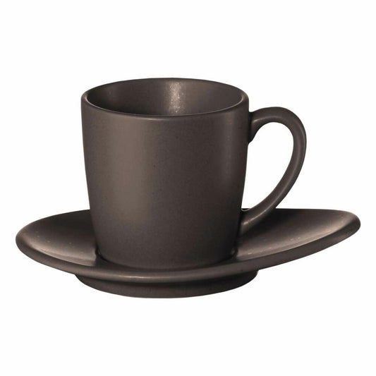 ASA Selection Cuba Espressotasse mit Untere, Kaffeetasse, Becher, Porzellan, Marone, Braun, 60 ml, 1231422