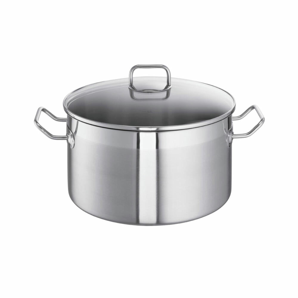 Schulte-Ufer XXL-Pot ProfessPlus i, Flat, Cooking Pot, Stockpot, Stainless Steel, 28 cm, 9.5 L, 0419-28 i