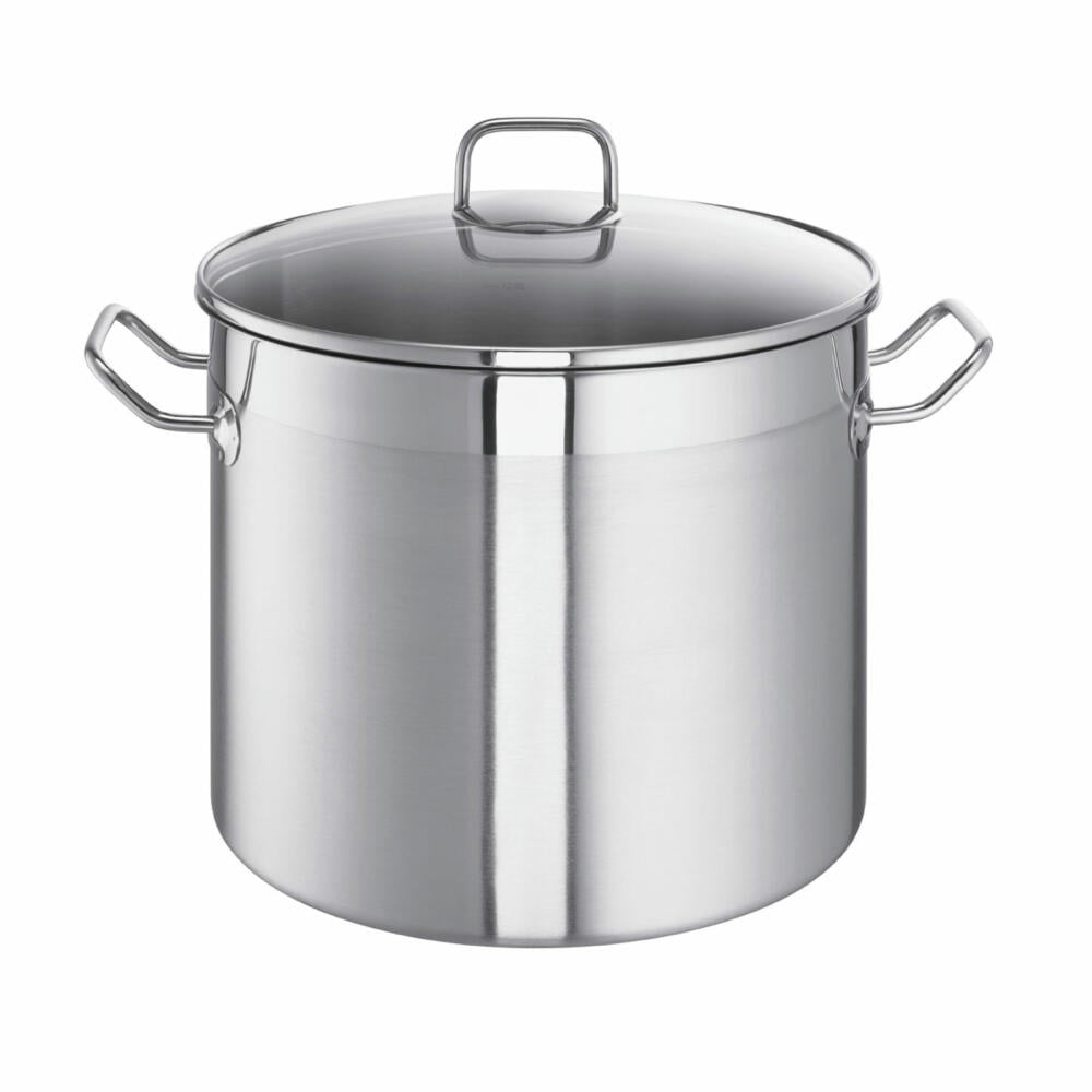 Schulte-Ufer XXL-Pot ProfessPlus i, High, Cooking Pot, Stockpot, Stainless Steel, 28 cm, 14 L, 0469-28 i