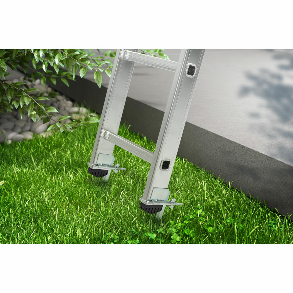 Hailo safety ladder tips set of 2, for lean-to and extension ladders, metal, silver, 9954-001