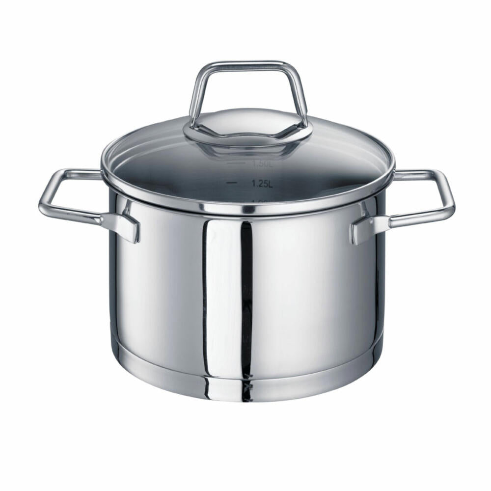 Schulte-Ufer meat pot Wega, casserole, cooking pot, stainless steel 18/10, 16 cm, 2 L, 64016-16