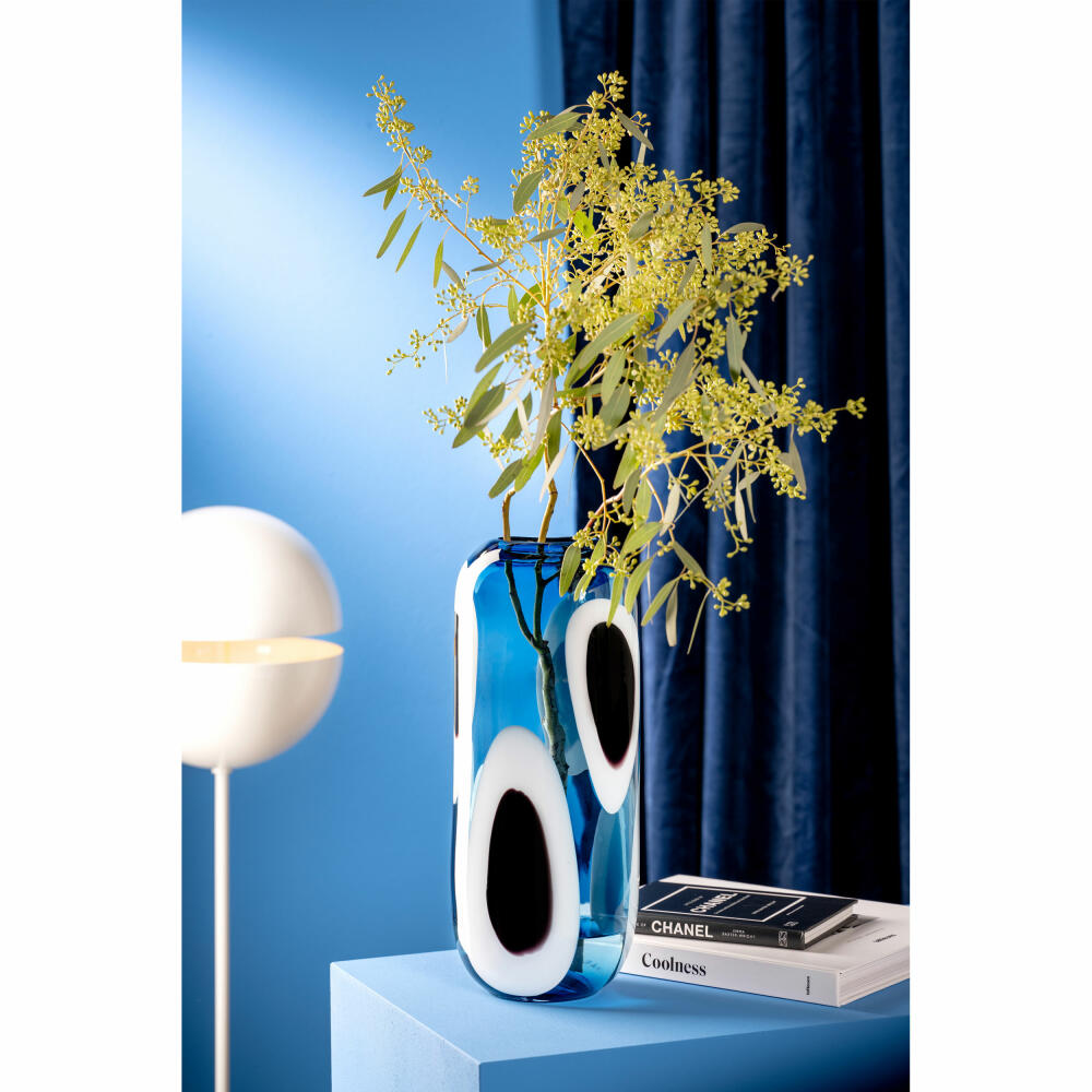 Leonardo Vase Occhi Blu, Blumenvase, Dekovase, Glasvase, Glas, H 36 cm, 047511