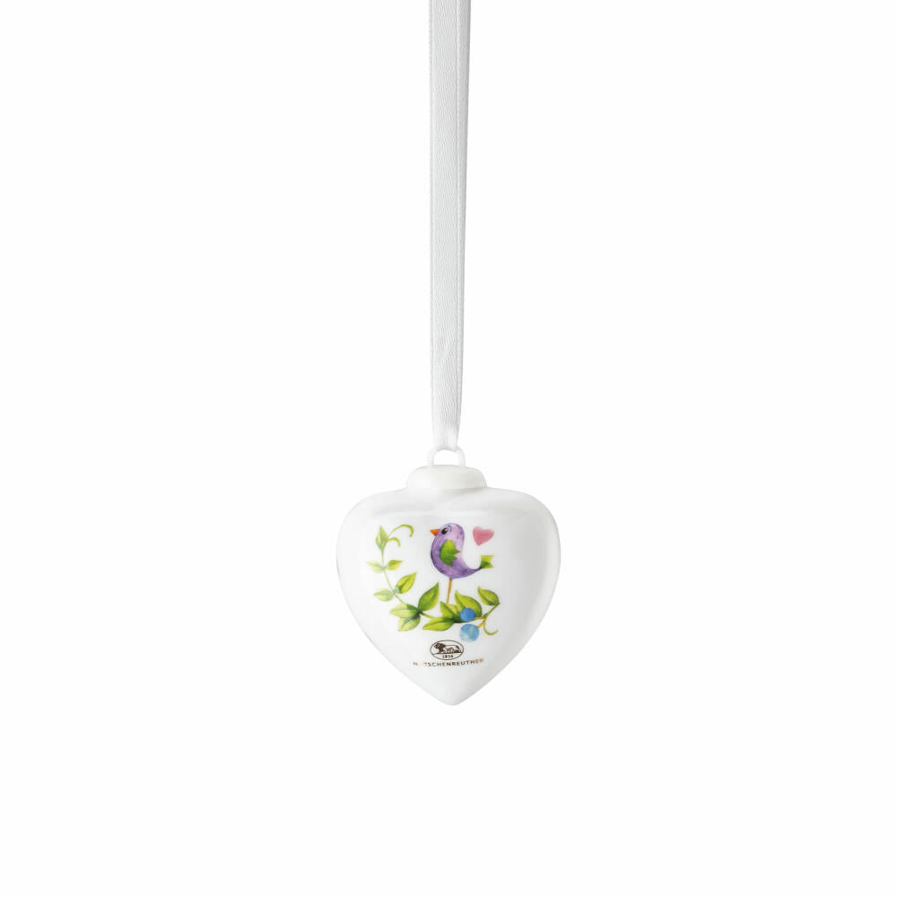 Hutschenreuther Deko-Mini-Herz Frühlingsgrüße - Narzisse Weiß, Porzellan, Mehrfarbig, 5.4 cm, 02256-727123-27840