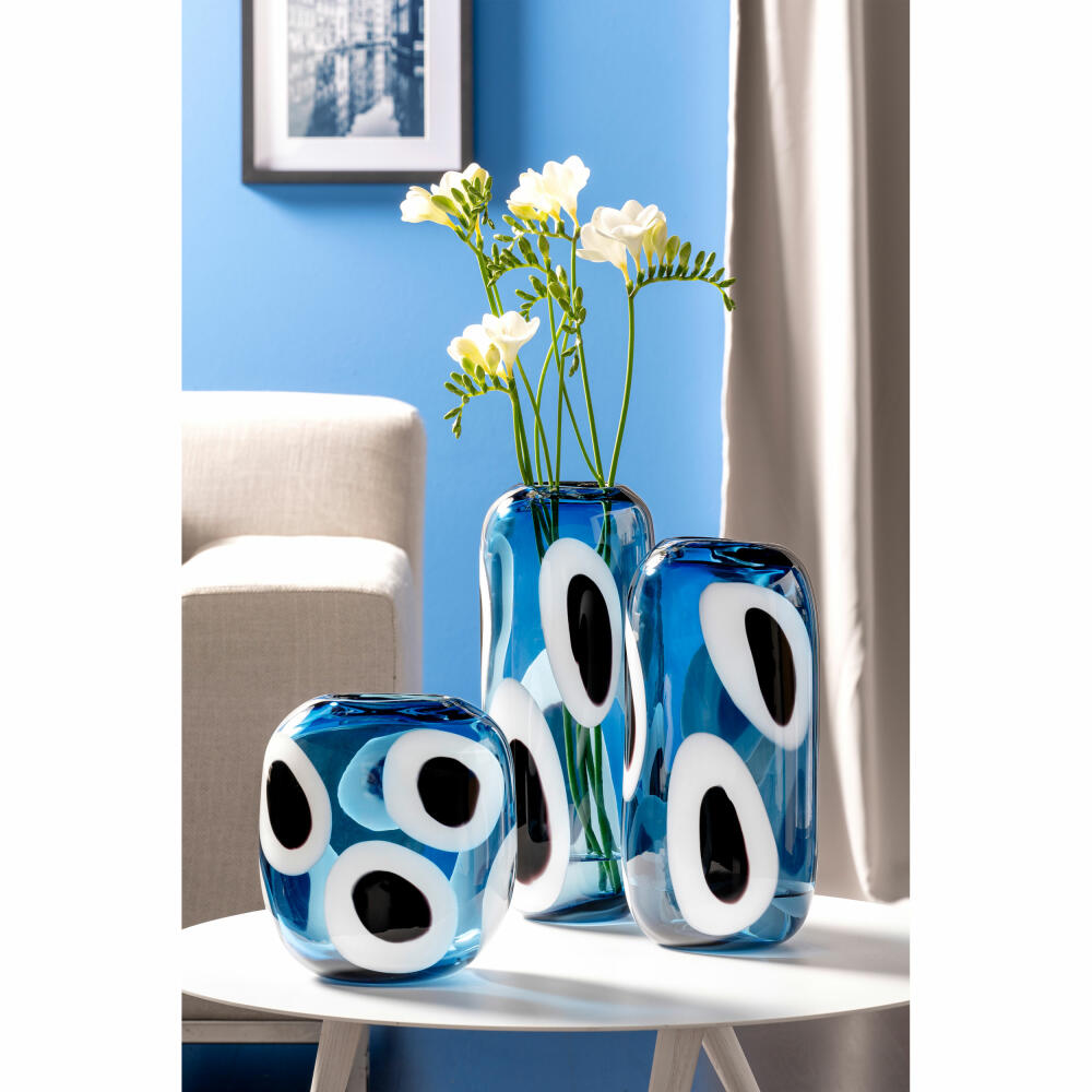 Leonardo Vase Occhi Blu, Blumenvase, Dekovase, Glasvase, Glas, H 32.5 cm, 047510