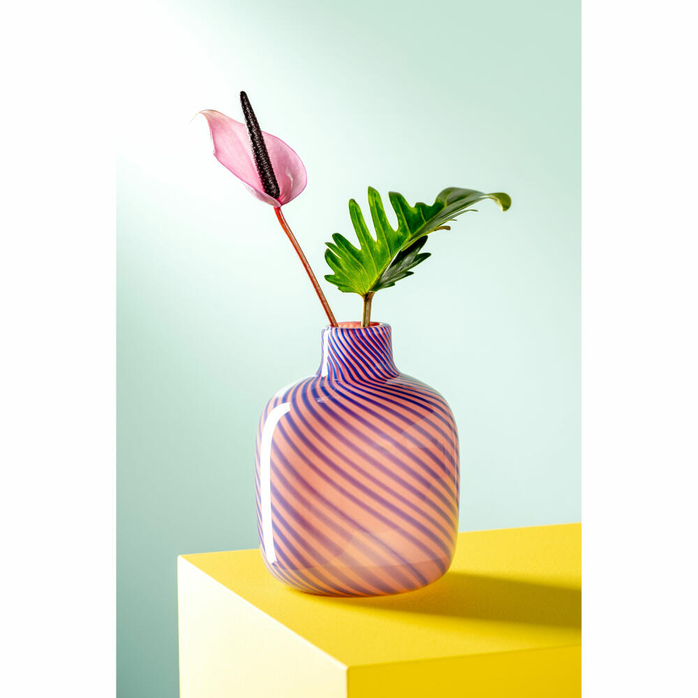 Leonardo Vase Filo Colori, Blumenvase, Dekovase, Tischvase, Glasvase, Glas, Pink, H 16 cm, 047515