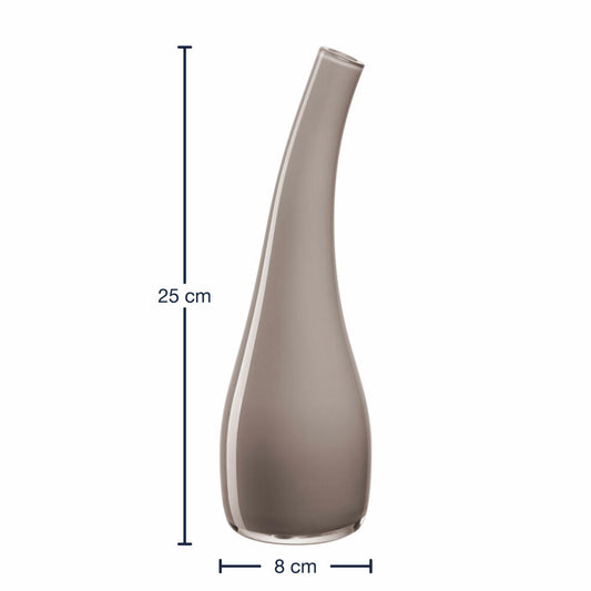 Leonardo Vase Arco, Blumenvase, Dekovase, Tischvase, Glas, Taupe Opac, H 25 cm, 045270