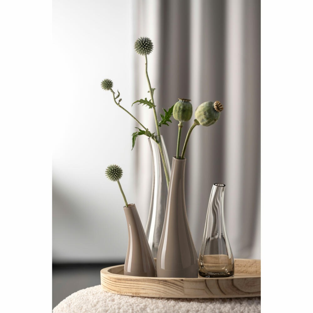 Leonardo Vase Arco, Blumenvase, Dekovase, Tischvase, Glas, Taupe Opac, H 25 cm, 045270
